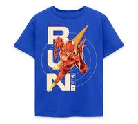 Spreadshirt The Flash Écriture Run. T Shirt Enfant, 110/116 (5-6 Ans), Bleu Royal