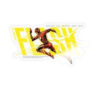 Spreadshirt The Flash S'Exécute Écriture Jaune Autocollant Sticker, 10 x 10 cm, brillant transparent