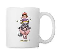 Spreadshirt Thelwell Équitation Cavalière Fait Du Cheval Mug Blanc