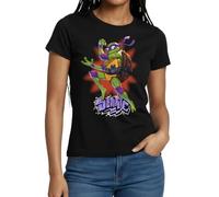 Spreadshirt TMNT Mutant Mayhem Les Tortues Ninja Donnie T Shirt Femme, XXL, Noir