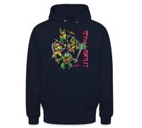 Spreadshirt TMNT Mutant Mayhem Les Tortues Ninja Team Turtles Sweat À Capuche Unisexe, M, Marine