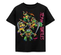 Spreadshirt TMNT Mutant Mayhem Les Tortues Ninja Team Turtles T Shirt Enfant, 122/128 (7-8 Ans), Noir