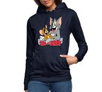 Spreadshirt Tom Et Jerry Amis Heureux Sweat À Capuche Femme, L, Marine