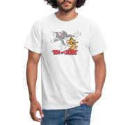 Spreadshirt Tom Et Jerry Chasse T Shirt Homme, M, Blanc