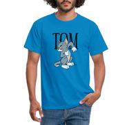 Spreadshirt Tom et Jerry Chat Exitée T Shirt Homme, XL, Bleu Royal