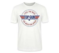 Spreadshirt Top Gun I Feel The Need for Speed Citation Merch T Shirt Homme Bio, M, Blanc