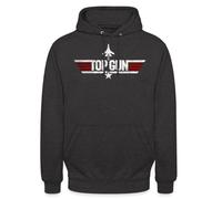 Spreadshirt Top Gun Jet Logo Sweat À Capuche Unisexe, L, Charbon