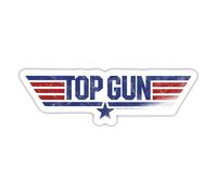 Spreadshirt Top Gun Logo Autocollant/Sticker, 10 x 10 cm, blanc brillant