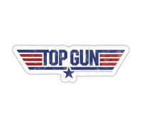 Spreadshirt Top Gun Logo Autocollant/Sticker, 10 x 10 cm, blanc mat