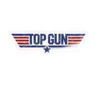 Spreadshirt Top Gun Logo Autocollant/Sticker, 10 x 10 cm, brillant transparent