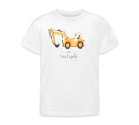 Spreadshirt Tractopelle Jaune Pelleteuse T-Shirt Enfant, 98/104 (3-4 Ans), Blanc