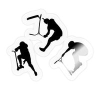 Spreadshirt Trottinette Freestyle Acrobatique Astuces Autocollant Sticker, 10 x 10 cm, brillant transparent