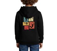 Spreadshirt Trottinette Freestyle Acrobatique Astuces Scooter Sweat À Capuche Enfant Premium, 122/128 (6 Ans), Noir
