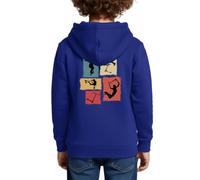 Spreadshirt Trottinette Freestyle Acrobatique Astuces Scooter Sweat À Capuche Enfant Premium, 146/152 (10 Ans), Bleu Roi