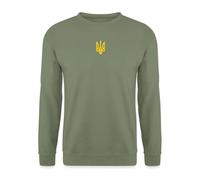 Spreadshirt Ukraine Armoiries Zelensky Logo Slava Ukraini Sweat Unisexe, L, Vert Militaire