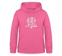 Spreadshirt Un Jour Mon Prince Viendra Et Mon Père Le Fracassera Sweat À Capuche Femme, XXL, Rose