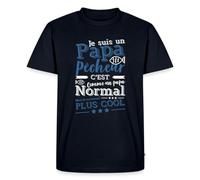 Spreadshirt Un Papa Pêcheur Humour Pêche T-Shirt Premium Homme, S, Bleu Marine