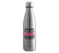Spreadshirt Une Maman Formidable Donne Une Mamie Exceptionnelle Cadeau Mamie Gourde Isotherme, 500 ml, argent clair