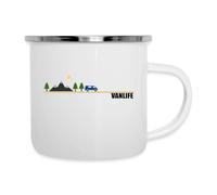 Spreadshirt Vanlife Cadeau Camping Car Mug Camping Émaillée, taille unique, blanc