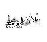 Spreadshirt Vanlife Camping Nature Idée De Cadeau Autocollant/Sticker, 10 x 10 cm, brillant transparent