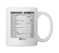 Spreadshirt Versets Bibliques Numéros d'Urgence Chrétiens Cadeau SOS Chrétien Mug Blanc, taille unique, blanc