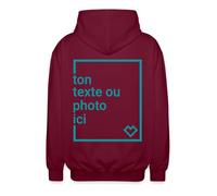 Spreadshirt Veste À Capuche Unisexe À Personnaliser avec Photo Et Texte Sweat À Capuche Zippé, L, Bordeaux