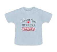Spreadshirt Vêtement Bébé Rigolo Maman Fête des Mères Message Naissance Bonne Fête T Shirt Bébé Bio, 12-18 Mois, Bleu Clair