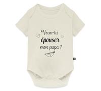 Spreadshirt Veux-Tu Épouser Mon Papa Proposition De Mariage Demande En Mariage Body Manches Courtes Bébé Bio, 56 (0-2 mois), blanc cassé