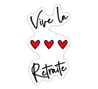 Spreadshirt Vive la Retraite Bonne Retraite Joyeuse Cadeau Celebration Autocollant Sticker, 10 x 10 cm, blanc mat