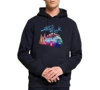 Spreadshirt Volkswagen VW Bulli avec Lettrage Let’s Rock Sweat À Capuche Homme Premium, L, Bleu Marine