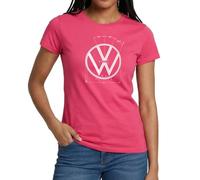 Spreadshirt Volkswagen VW Logo Bleu Graphique De Construction T Shirt Femme, XXL, Rose azalée