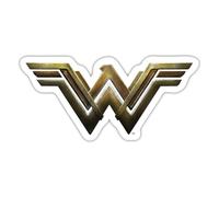 Spreadshirt Wonder Woman Logo Métallique Autocollant Sticker, 10 x 10 cm, blanc mat