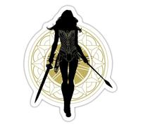 Spreadshirt Wonder Woman Silhouette Autocollant Sticker, 10 x 10 cm, blanc mat