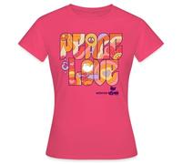 Spreadshirt Woodstock Festival Peace & Love Hippie Conception T-Shirt Femme, S, Rose azalée