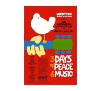 Spreadshirt Woodstock Poster DE Festival 3 Days Of Peace & Music Poster 40x60 cm, taille unique, blanc