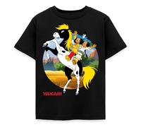 Spreadshirt Yakari Et Arc en Ciel sur Petit Tonnerre Série TV T Shirt Enfant, 98/104 (3-4 Ans), Noir
