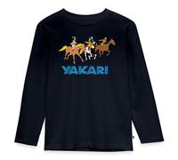 Spreadshirt Yakari Et Ses Amis Font du Cheval Poney T Shirt Manches Longues Enfant Premium, 122/128 (6 Ans), Bleu Marine