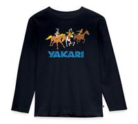 Spreadshirt Yakari Et Ses Amis Font du Cheval Poney T-Shirt Manches Longues Premium Enfant, 122/128 (6 Ans), Bleu Marine