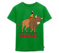 Spreadshirt Yakari sur Bison Sauvage T-Shirt Premium Enfant, 134/140 (8 Ans), Vert