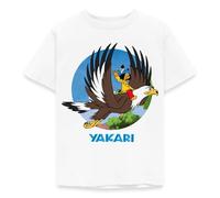 Spreadshirt Yakari Vole sur Grand Aigle T Shirt Enfant, 122/128 (7-8 Ans), Blanc