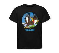 Spreadshirt Yakari Vole sur Grand Aigle T-Shirt Enfant, 122/128 (7-8 Ans), Noir