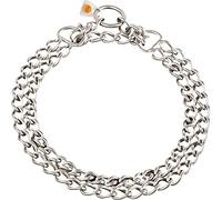 Sprenger Collier pour chien en acier inoxydable - 2 rangées - Mat - 3 mm - Avec chaîne de traction - Idéal pour les races à poils courts - 55 cm