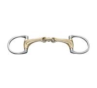 Sprenger Dynamic RS Eggbutt D-Ring 14 mm Double Jointed Snaffle Bit 145mm Gold Silver