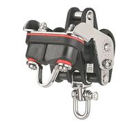 Sprenger Poulie écoute de grande voile roulement à billes pour cordage 8 mm 3 réas ringot taquet coinceur et émerillon riveté 360°