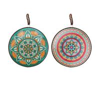 SPRHR 2 Pièces Rondes Dessous de Plat Céramique, 20 cm Dessous Plat Résistant Chaleur avec Base Liège et Cordon, Cadeau Pendaison Crémaillère pour Amis, aux Casseroles Chaudes, Poêles et Cocottes
