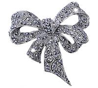 Sprießen Vintage Femmes Rhinestone Broche, Black Brooch Bow Brooch Pin, Bijoux De Mode, Accessoires Du VêTement, Style éLéGant Comme Cadeau pour Femme