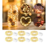 Sprifityy 18 Pièces Guirlande Lumineuse LED, 2M 20 LED 3 Modes Guirlande LED à Pile, Mini Guirlande Lumineuse Pile, Fil de Cuivre Flexible DIY, pour Fête, Mariage, Noël, Chambre, Décoration Lumineuse