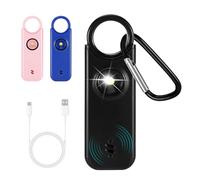 Sprifityy Alarme personnelle Anti agression de Poche, Alarme de sécurité d'autodéfense Rechargeable par USB pour Femmes, Sonnerie 135 DB avec Signal LED, pour Femmes, Enfants et Seniors (Noir)