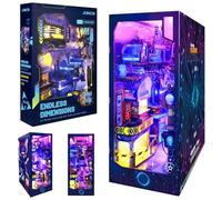 Sprifityy Kit Book Nook, puzzle 3D en bois Book Nook, kit de construction miniature DIY miniature Dollhouse Booknook, décoration de la maison, cadeau unique pour amis, anniversaires, Noël (dimensions