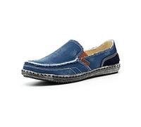 Sprifloral Mocassins tendance pour homme - Espadrilles classiques en toile - Chaussures bateau confortables à enfiler - Pantoufles décontractées pour homme, bleu, 42 1/3 EU